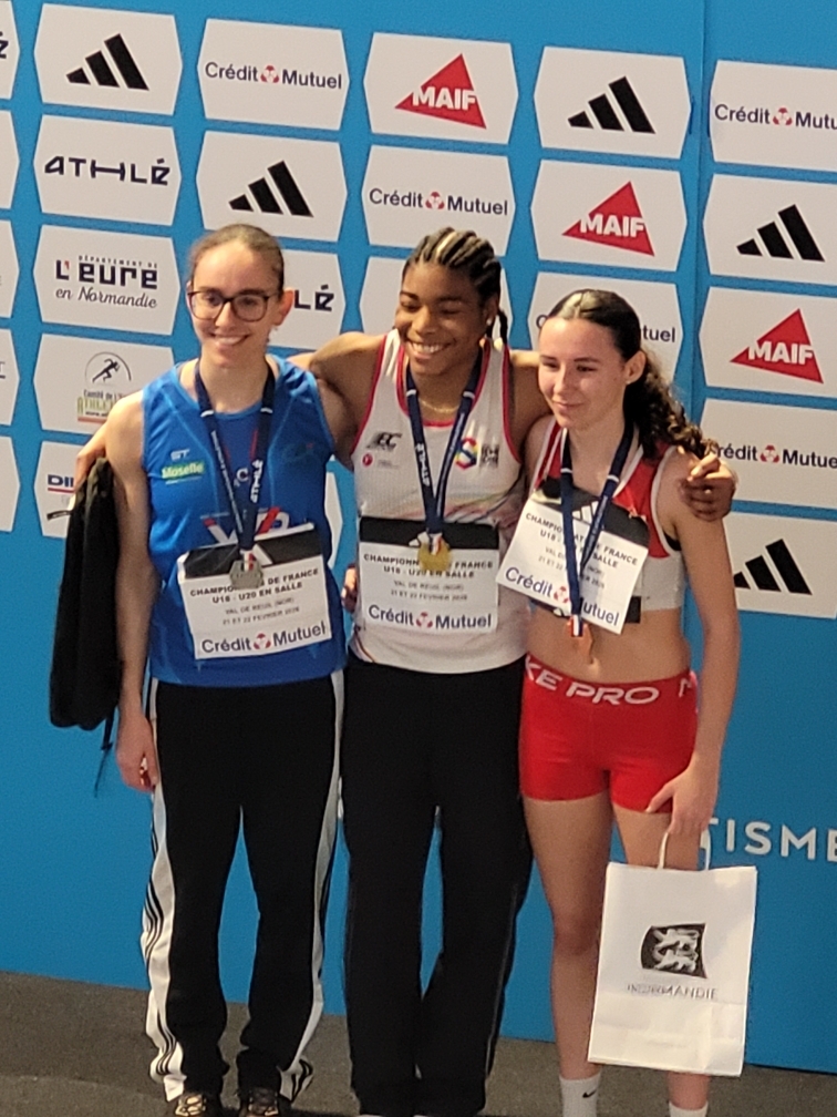 Odeline Lafontant (GPSEO Athlétisme) sacrée championne de France U18 du 400 m en salle !